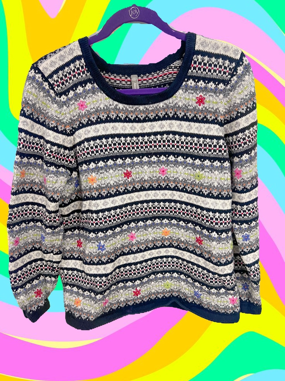 Hanna Andersson cozy nordic floral knit sweater